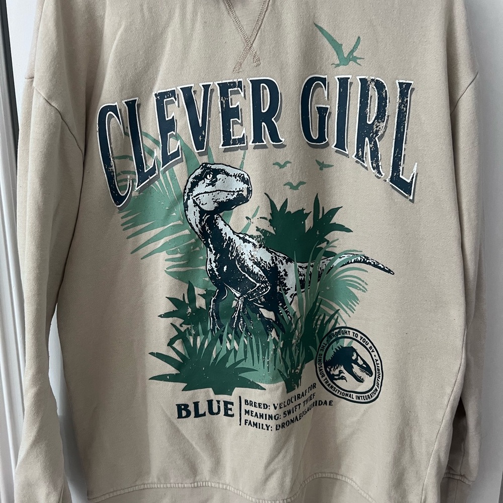 Clever Girl Dinosaur Graphic Sweatshirt